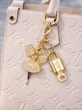 Louis Vuitton Gold Lock & Key 🔑 Authentic LV Unbranded Fairy Keychain Charm